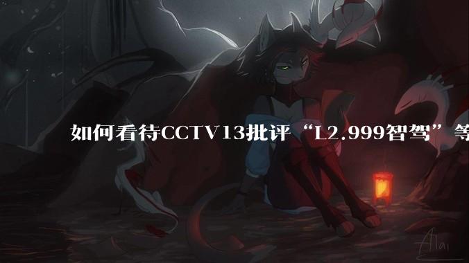 如何看待CCTV13批评“L2.999智驾”等误导性宣传，若导致事故车企可能需要担责？