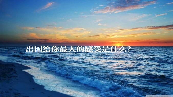出国给你最大的感受是什么？